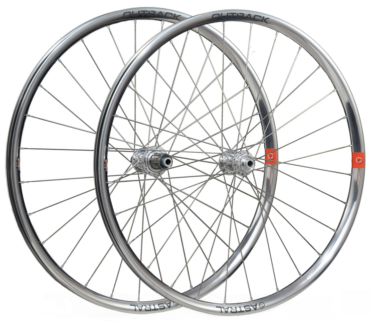 Polished Silver Outback Wheelset, 650b, White Industries CLD hubs, ***Cosmetic Blem***