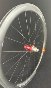 Veil 4 T11 Rim Brake Wheelset; Red Hubs, MADE Display