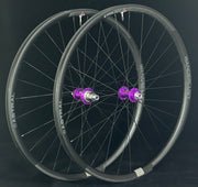 Wanderlust Carbon Wheelset, 700c, Purple Hubs, MADE Display